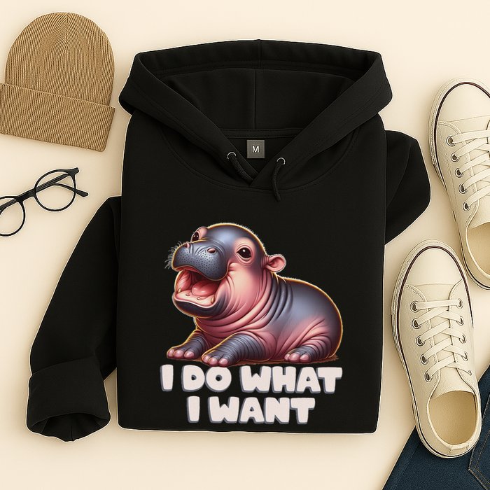 Cute Baby Hippo Moo Deng I Do What I Want Hoodie