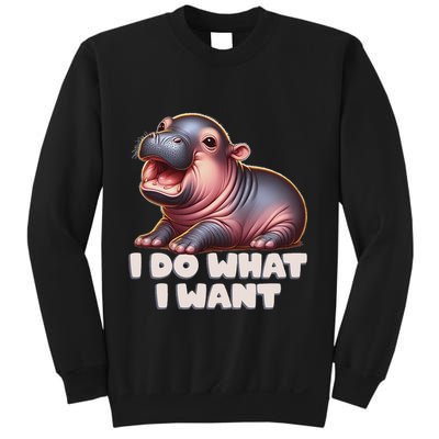 Cute Baby Hippo Moo Deng I Do What I Want Sweatshirt