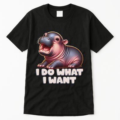 Cute Baby Hippo Moo Deng I Do What I Want Tall T-Shirt