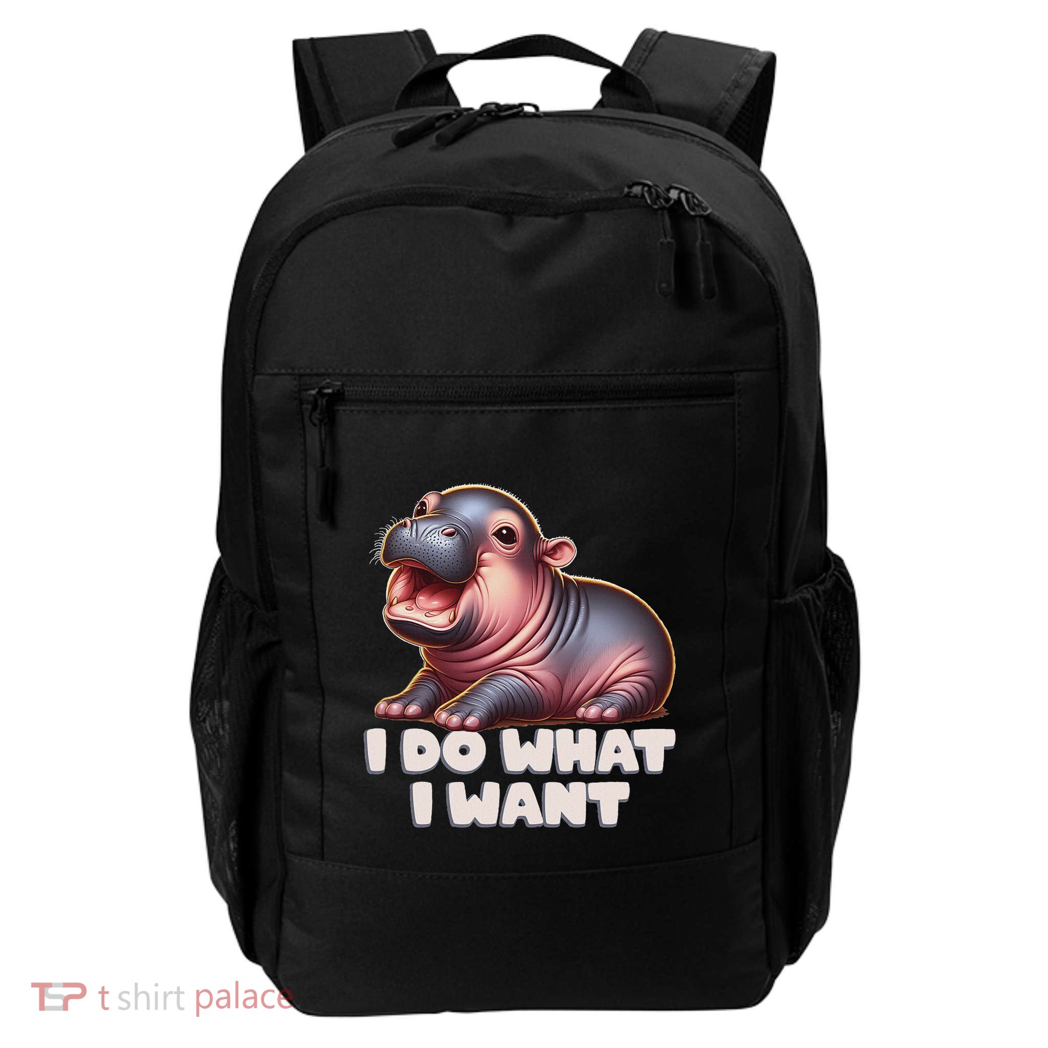 Cute Baby Hippo Moo Deng I Do What I Want Backpack