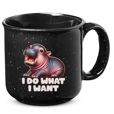 Cute Baby Hippo Moo Deng I Do What I Want 15oz Campfire Ceramic Mug