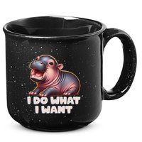 Cute Baby Hippo Moo Deng I Do What I Want 15oz Campfire Ceramic Mug