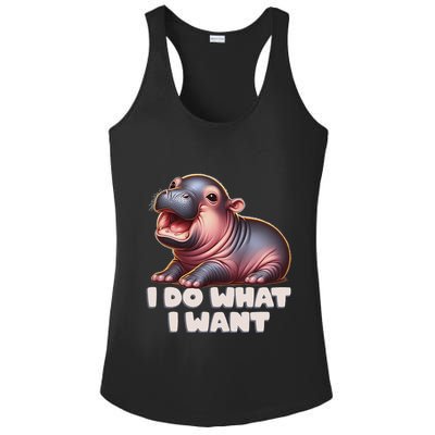 Cute Baby Hippo Moo Deng I Do What I Want Ladies PosiCharge Competitor Racerback Tank
