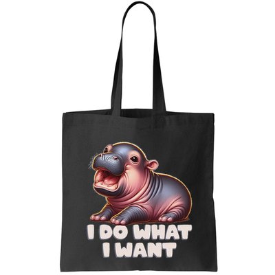Cute Baby Hippo Moo Deng I Do What I Want Bag