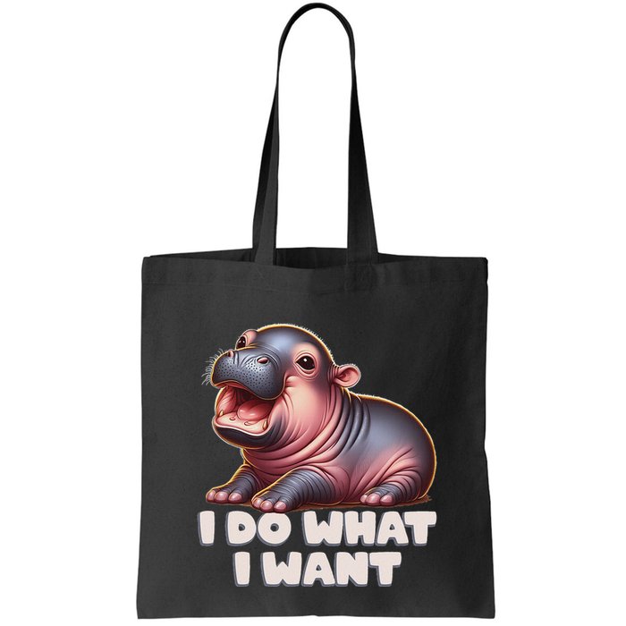 Cute Baby Hippo Moo Deng I Do What I Want Bag