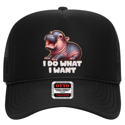Cute Baby Hippo Moo Deng I Do What I Want Trucker Hat