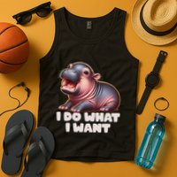 Cute Baby Hippo Moo Deng I Do What I Want Tank Top