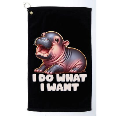 Cute Baby Hippo Moo Deng I Do What I Want Golf Towel