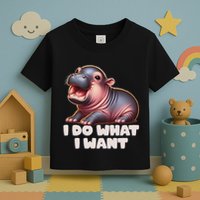 Cute Baby Hippo Moo Deng I Do What I Want Toddler T-Shirt