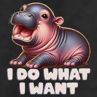 Cute Baby Hippo Moo Deng I Do What I Want Microfiber Hand Towel