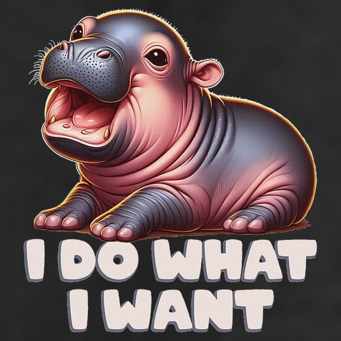 Cute Baby Hippo Moo Deng I Do What I Want Microfiber Hand Towel