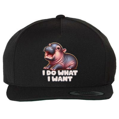 Cute Baby Hippo Moo Deng I Do What I Want Wool Snapback Cap