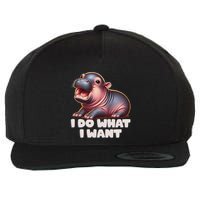 Cute Baby Hippo Moo Deng I Do What I Want Wool Snapback Cap