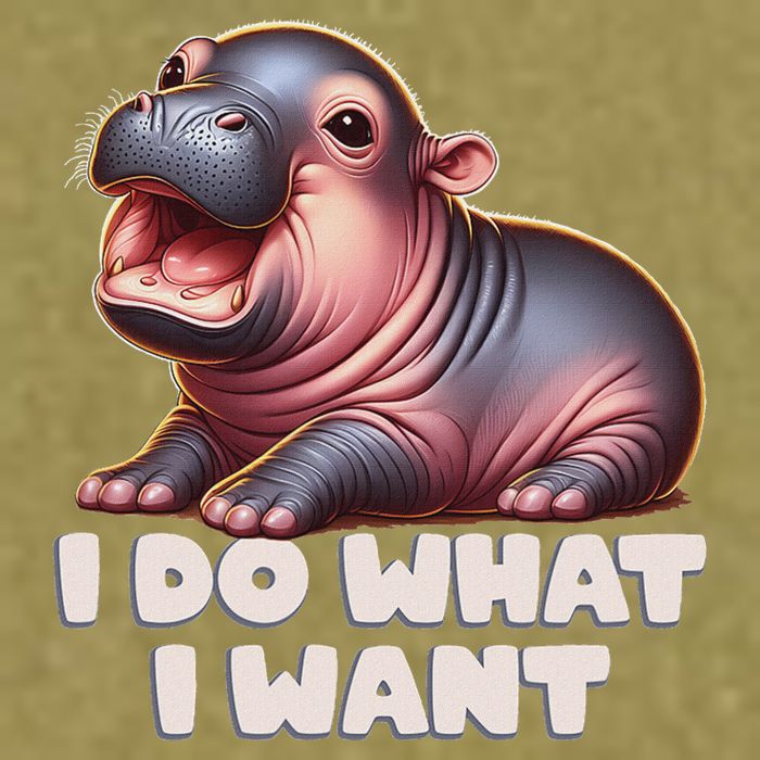 Cute Baby Hippo Moo Deng I Do What I Want Garment-Dyed Women's Muscle Tee