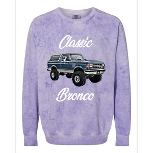 Classic Bronco Horse On Truck Lifted Square Body Offroad 4x4 Gift Colorblast Crewneck Sweatshirt