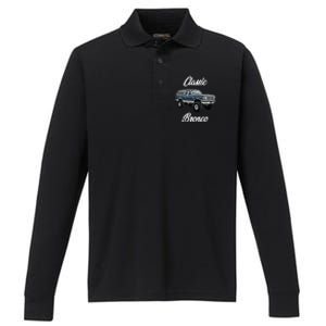 Classic Bronco Horse On Truck Lifted Square Body Offroad 4x4 Gift Performance Long Sleeve Polo