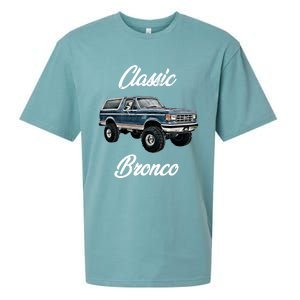 Classic Bronco Horse On Truck Lifted Square Body Offroad 4x4 Gift Sueded Cloud Jersey T-Shirt