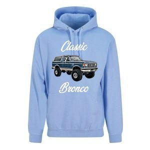 Classic Bronco Horse On Truck Lifted Square Body Offroad 4x4 Gift Unisex Surf Hoodie