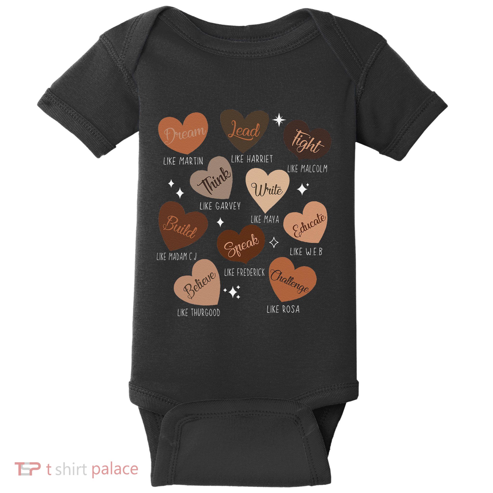 Celebrating Black History With Educated Leader Hearts Gift Baby Bodysuit