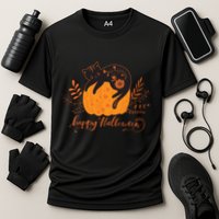 Cute Boho Halloween Black Cat Fall Pumpkin Cooling Performance Crew T-Shirt