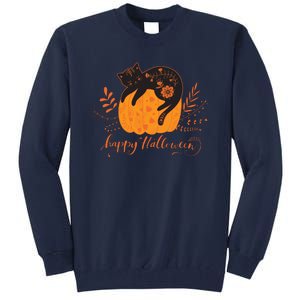 Cute Boho Halloween Black Cat Fall Pumpkin Tall Sweatshirt