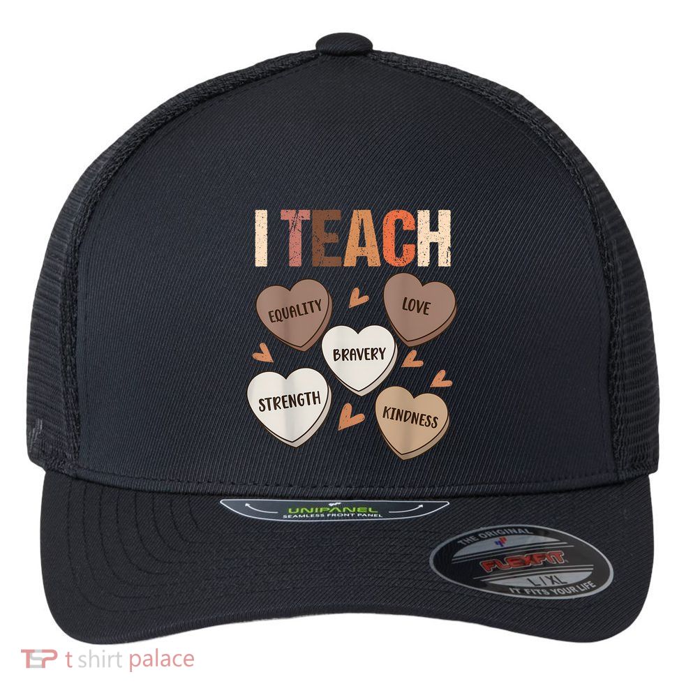 Celebrate Black History Month I Teach Black History Teacher Flexfit Unipanel Trucker Cap