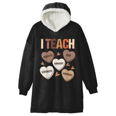 Celebrate Black History Month I Teach Black History Teacher Hooded Wearable Blanket