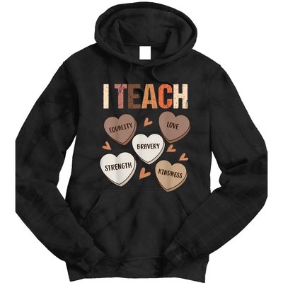 Celebrate Black History Month I Teach Black History Teacher Tie Dye Hoodie