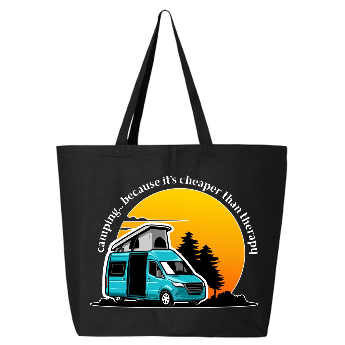 Camping Because It's Cheaper Than Therapy 25L Jumbo Tote