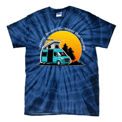 Camping Because It's Cheaper Than Therapy Tie-Dye T-Shirt