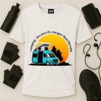 Camping Because It's Cheaper Than Therapy Cooling Performance Crew T-Shirt