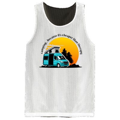 Camping Because It's Cheaper Than Therapy Mesh Reversible Basketball Jersey Tank