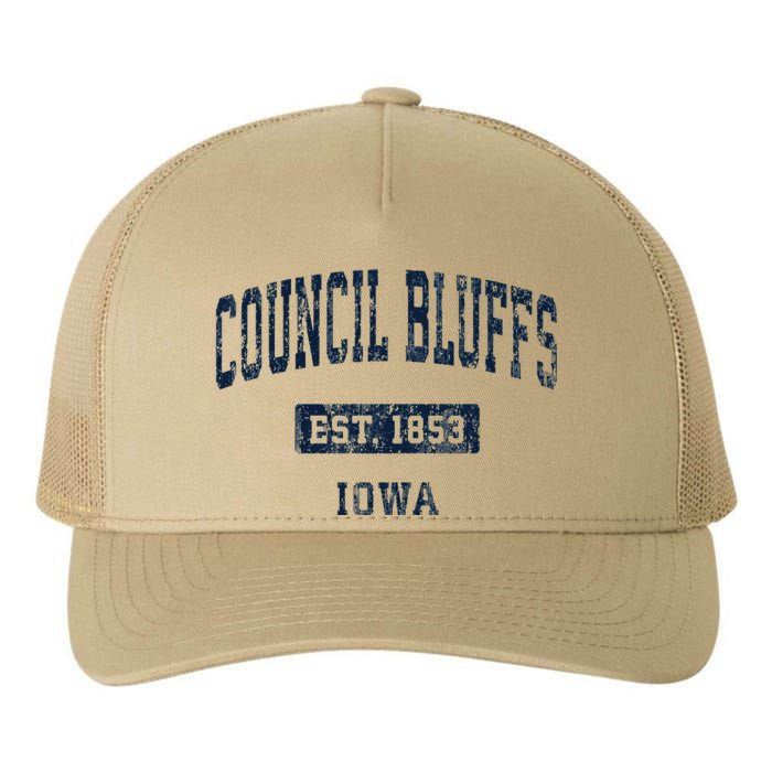 Council Bluffs Iowa Ia Vintage Established Yupoong Adult 5-Panel Trucker Hat