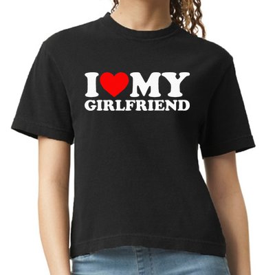 Classic Black I Love My Girlfriend Comfort Colors Boxy T-Shirt