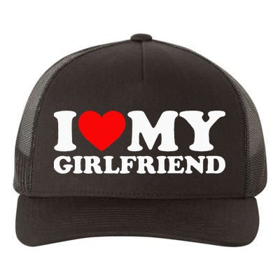 Classic Black I Love My Girlfriend Yupoong Adult 5-Panel Trucker Hat