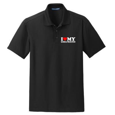 Classic Black I Love My Girlfriend Dry Zone Grid Polo