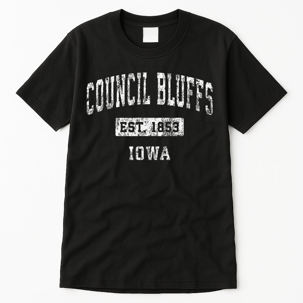 Council Bluffs Iowa Ia Vintage Established Tall T-Shirt