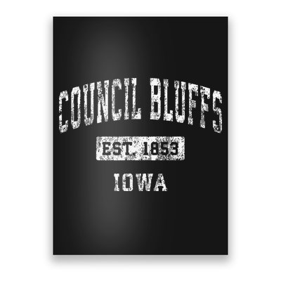 Council Bluffs Iowa Ia Vintage Established Poster