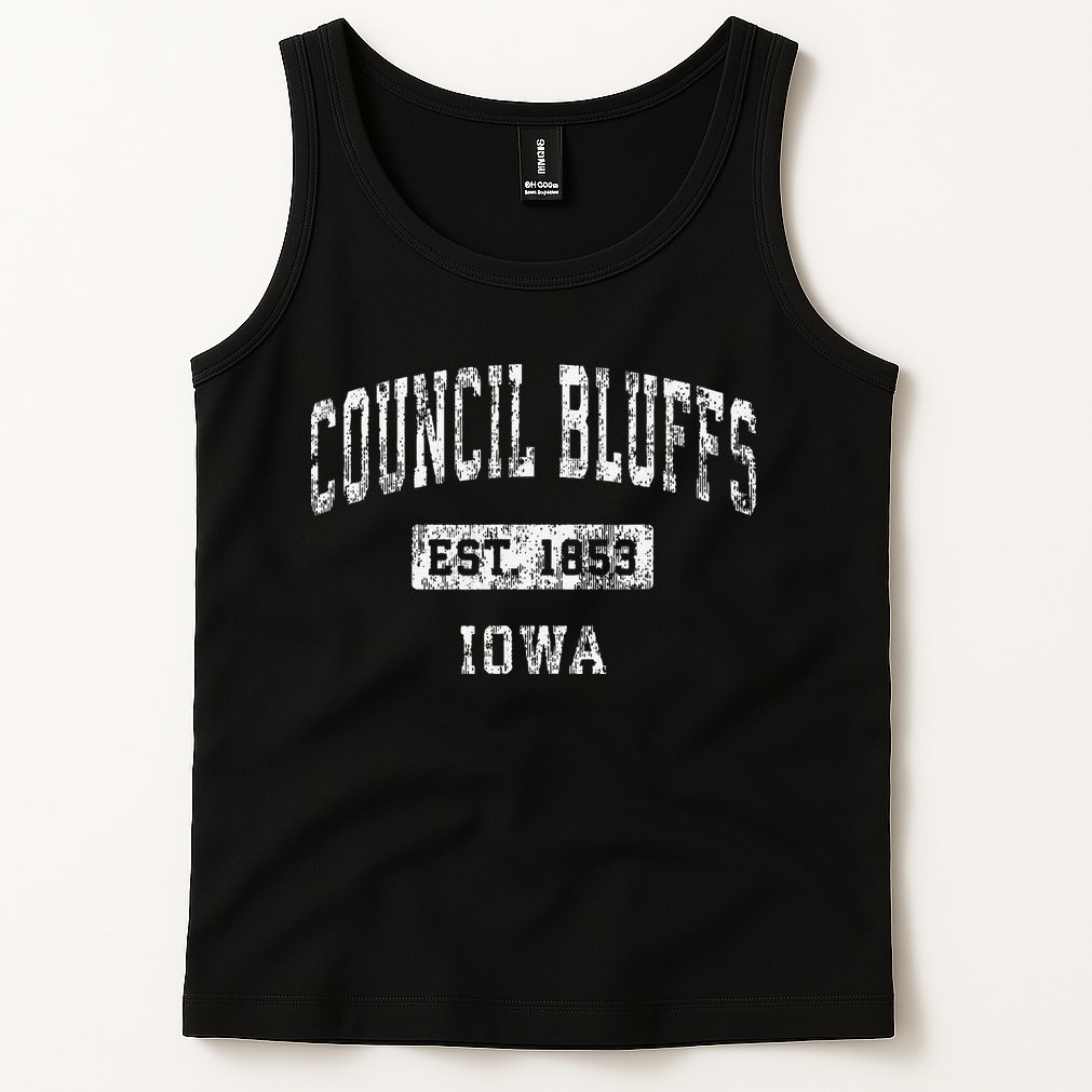 Council Bluffs Iowa Ia Vintage Established Tank Top