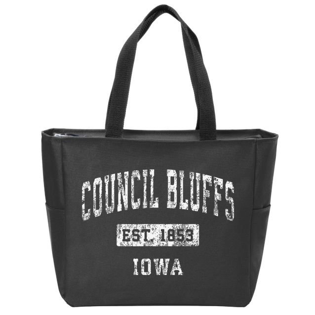 Council Bluffs Iowa Ia Vintage Established Zip Tote Bag