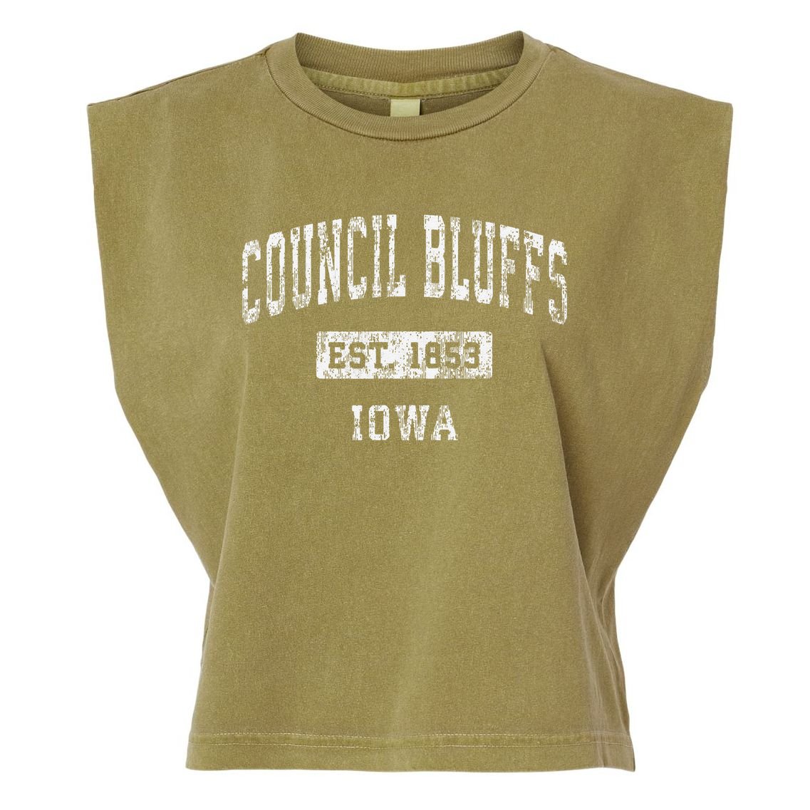 Council Bluffs Iowa Ia Vintage Established Garment-Dyed Women's Muscle Tee