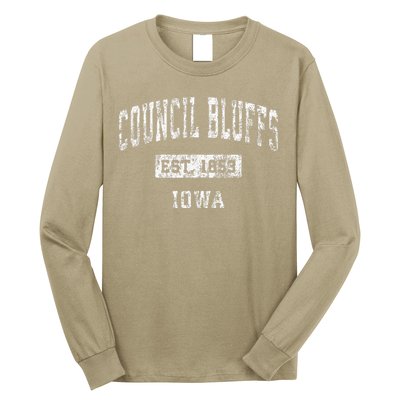 Council Bluffs Iowa Ia Vintage Established Long Sleeve Shirt