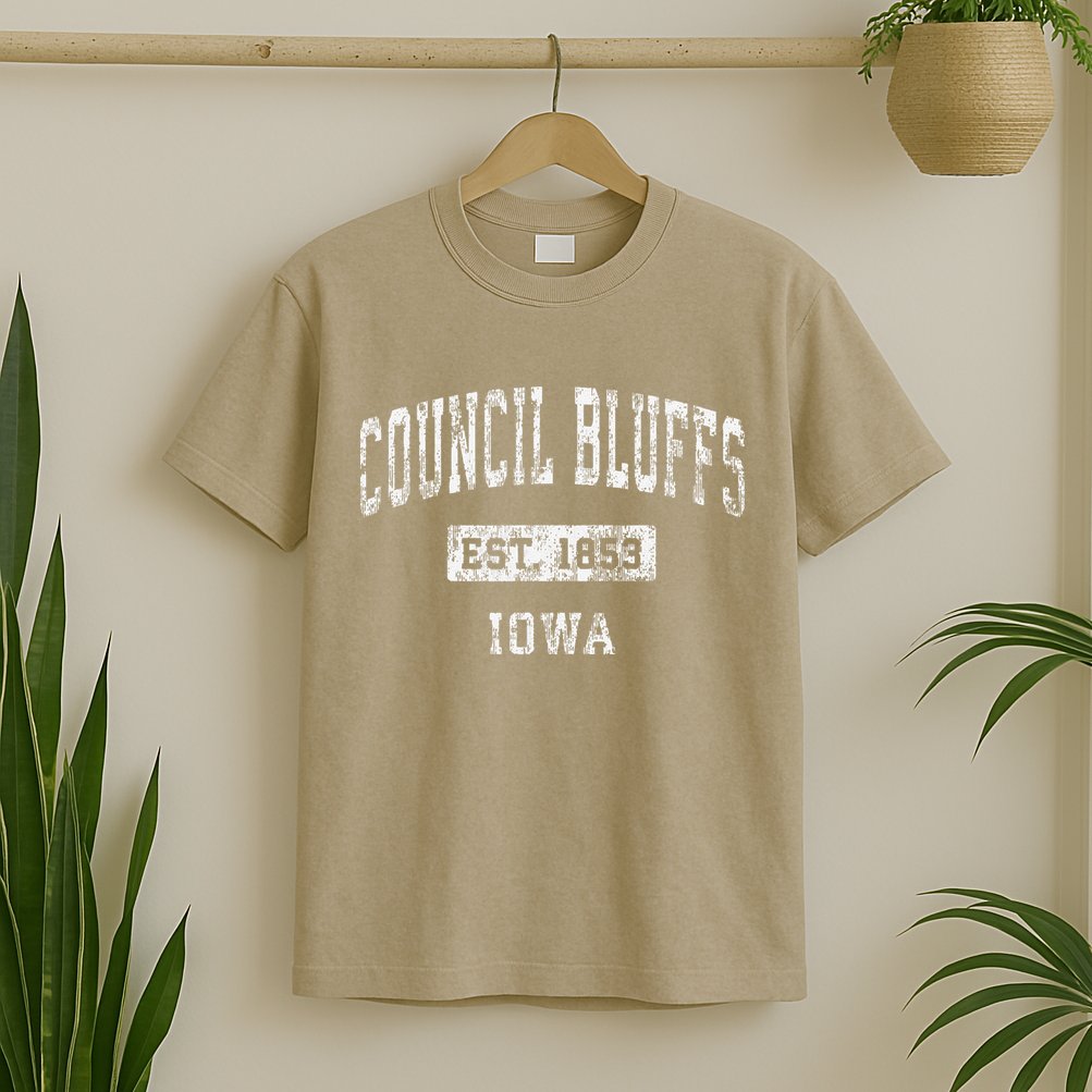 Council Bluffs Iowa Ia Vintage Established T-Shirt
