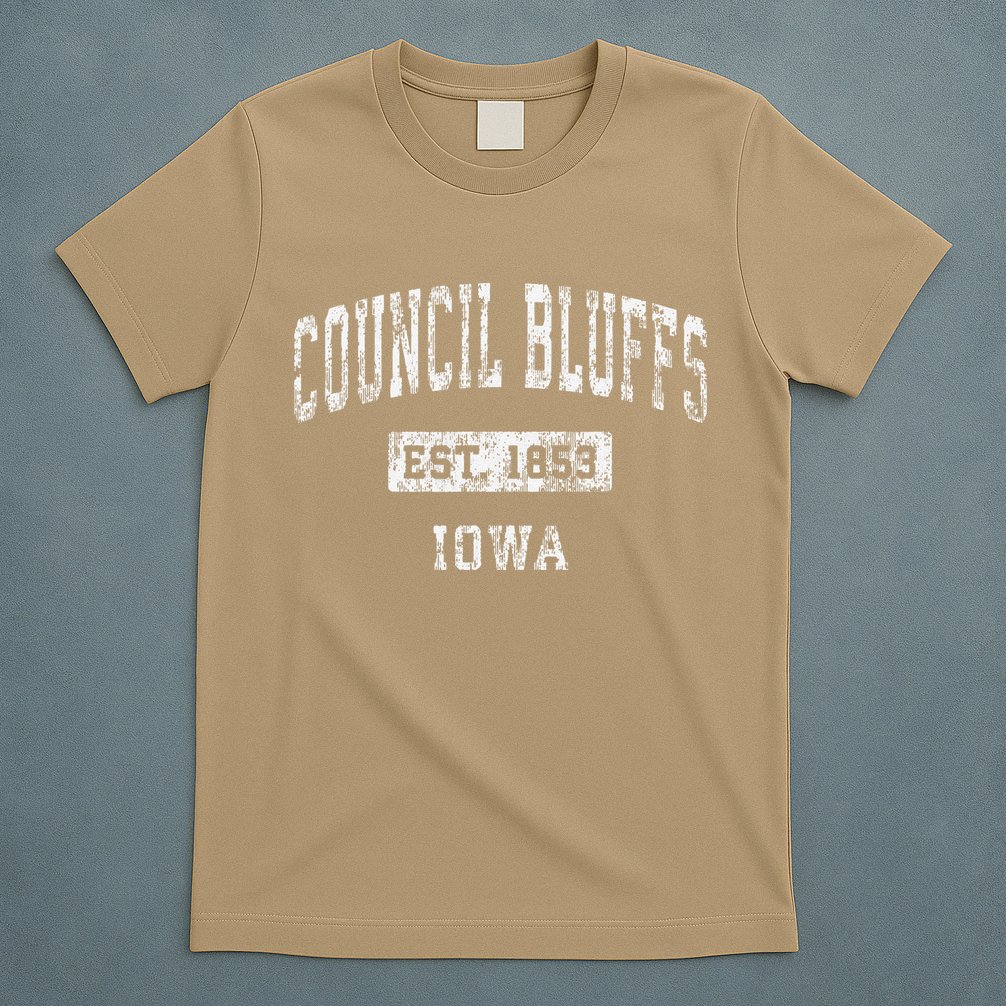 Council Bluffs Iowa Ia Vintage Established T-Shirt