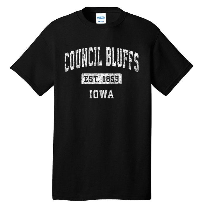 Council Bluffs Iowa Ia Vintage Established Sports Tall T-Shirt