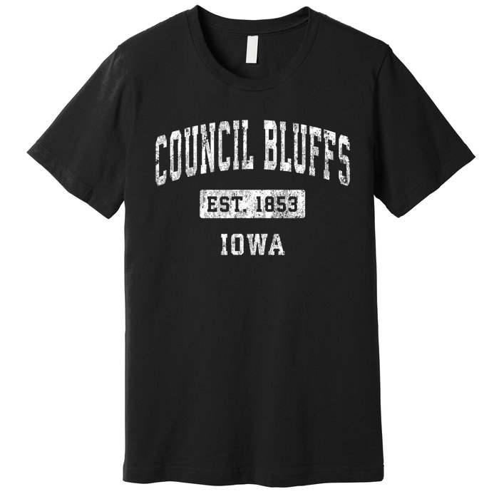 Council Bluffs Iowa Ia Vintage Established Sports Premium T-Shirt