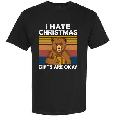 Christmas Bear I Hate Christmas Sarcastic Ugly Xmas Vintage Garment-Dyed Heavyweight T-Shirt