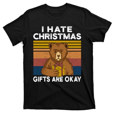 Christmas Bear I Hate Christmas Sarcastic Ugly Xmas Vintage T-Shirt