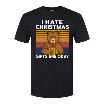 Christmas Bear I Hate Christmas Sarcastic Ugly Xmas Vintage Softstyle® CVC T-Shirt