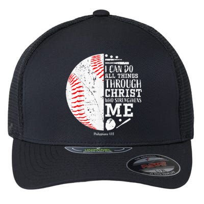 Christian Baseball I Can Do All Things Religious Verse Gifts Flexfit Unipanel Trucker Cap